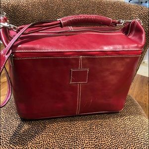 Leather duffle bag